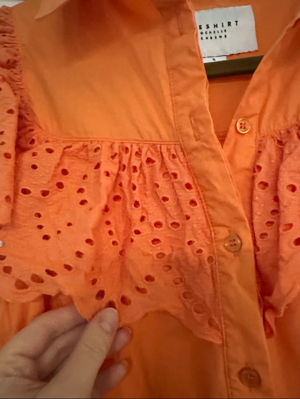 The Shirt by Rochelle Behrens Bright Orange Shirt - Picture 5 of 6